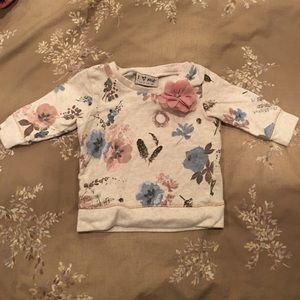 Next.co UK Brand chic top 3-6 Mo pink flower pin